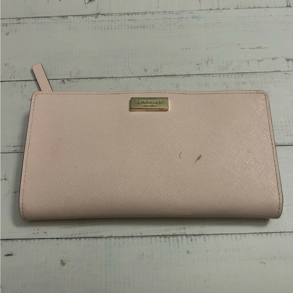 Kate Spade Blush Pink Clutch with Gold Accent, COA